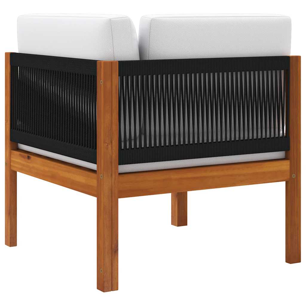 2-teiliges Garten-Lounge-Set mit Kissen Holz Akazie & Seil