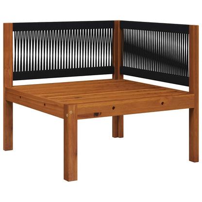 Garten-Ecksofa mit Kissen Holz Akazie & Seil