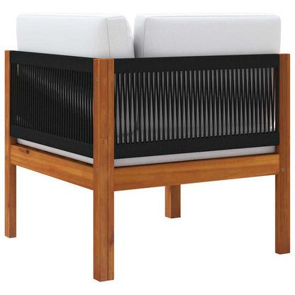 Garten-Ecksofa mit Kissen Holz Akazie & Seil