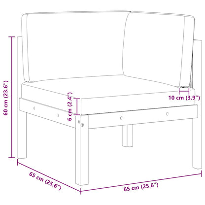 Garten-Ecksofa mit Kissen Holz Akazie & Seil