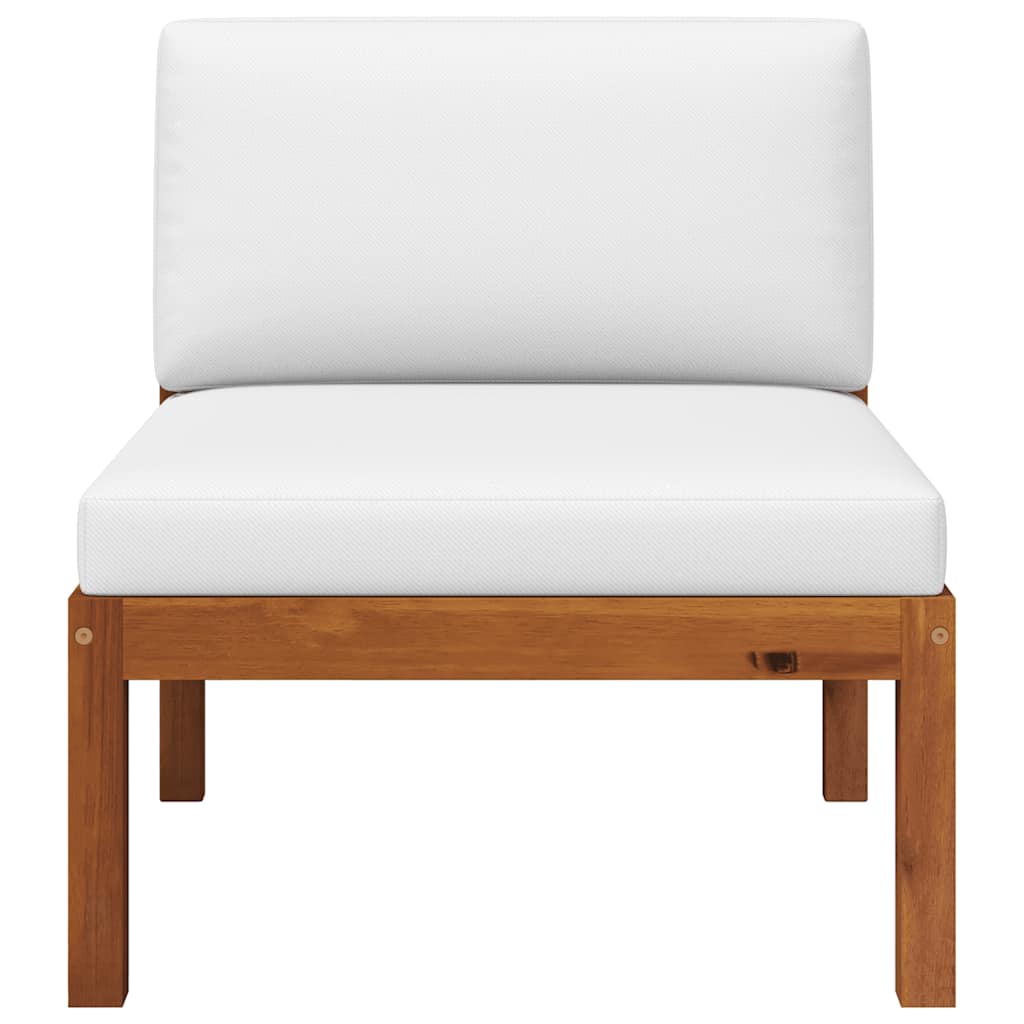 Garten-Mittelsofa mit Kissen Holz Akazie & Seil