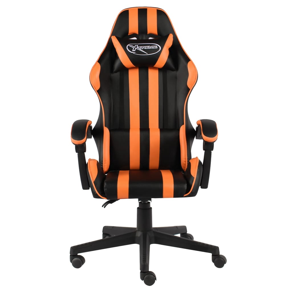 Gaming-Stuhl Schwarz und Orange Kunstleder