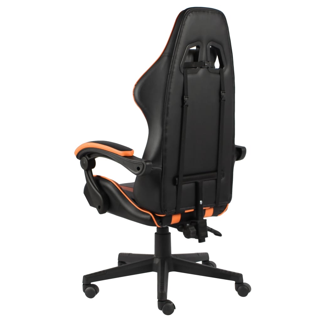 Gaming-Stuhl Schwarz und Orange Kunstleder