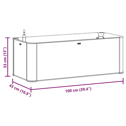 Garten-Hochbeet mit Selbstbewässerungssystem Weiß 100x43x33 cm