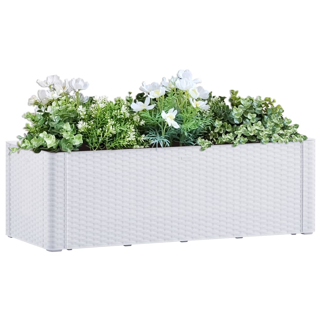 Garden raised bed with self-watering system white 100x43x33 cm