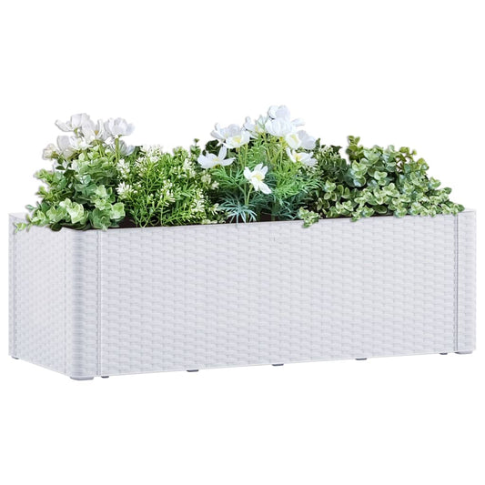 Garden raised bed with self-watering system white 100x43x33 cm