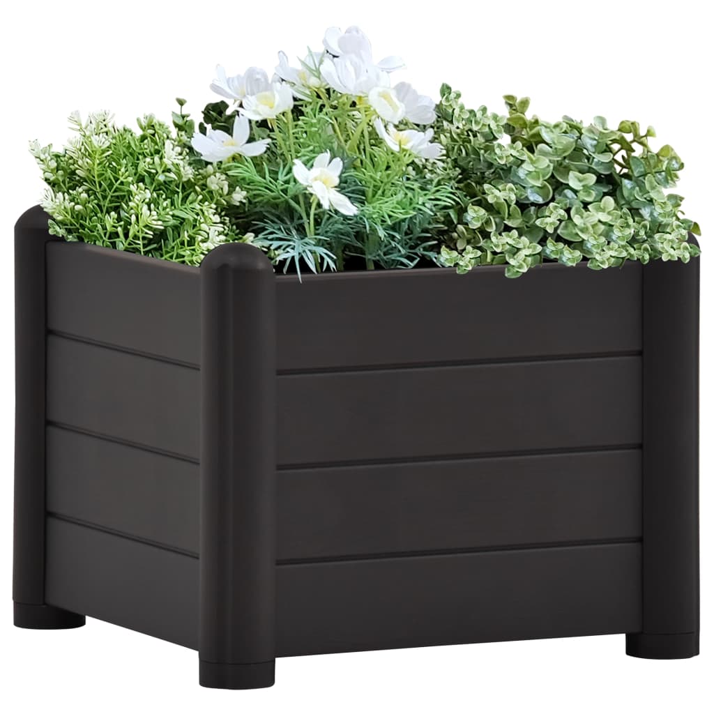 Garten-Hochbeet PP Anthrazit 43x43x35 cm