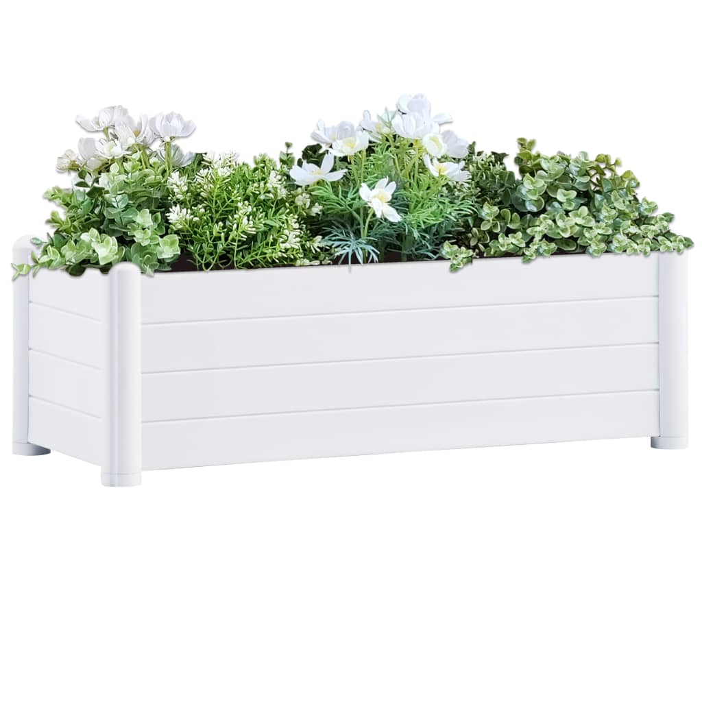 Garten-Hochbeet PP Weiß 100x43x35 cm