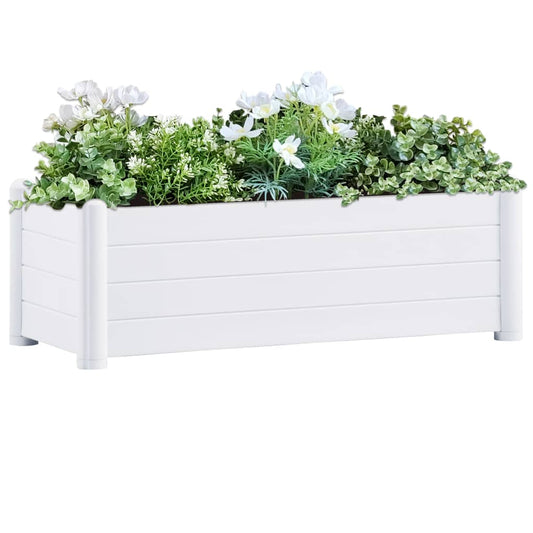 Garten-Hochbeet PP Weiß 100x43x35 cm