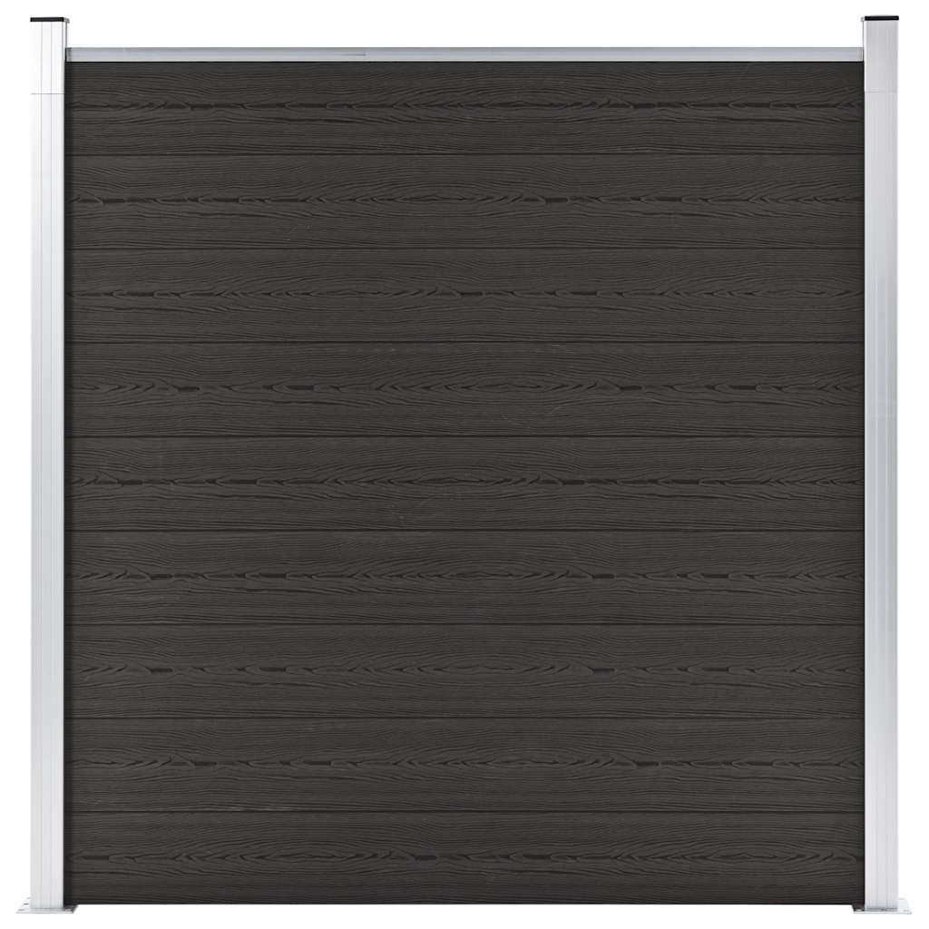 Zaunelement WPC 180x186 cm Schwarz