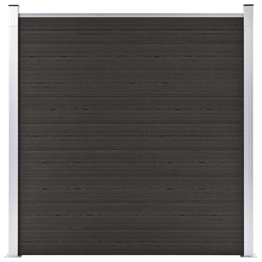 Zaunelement WPC 180x186 cm Schwarz