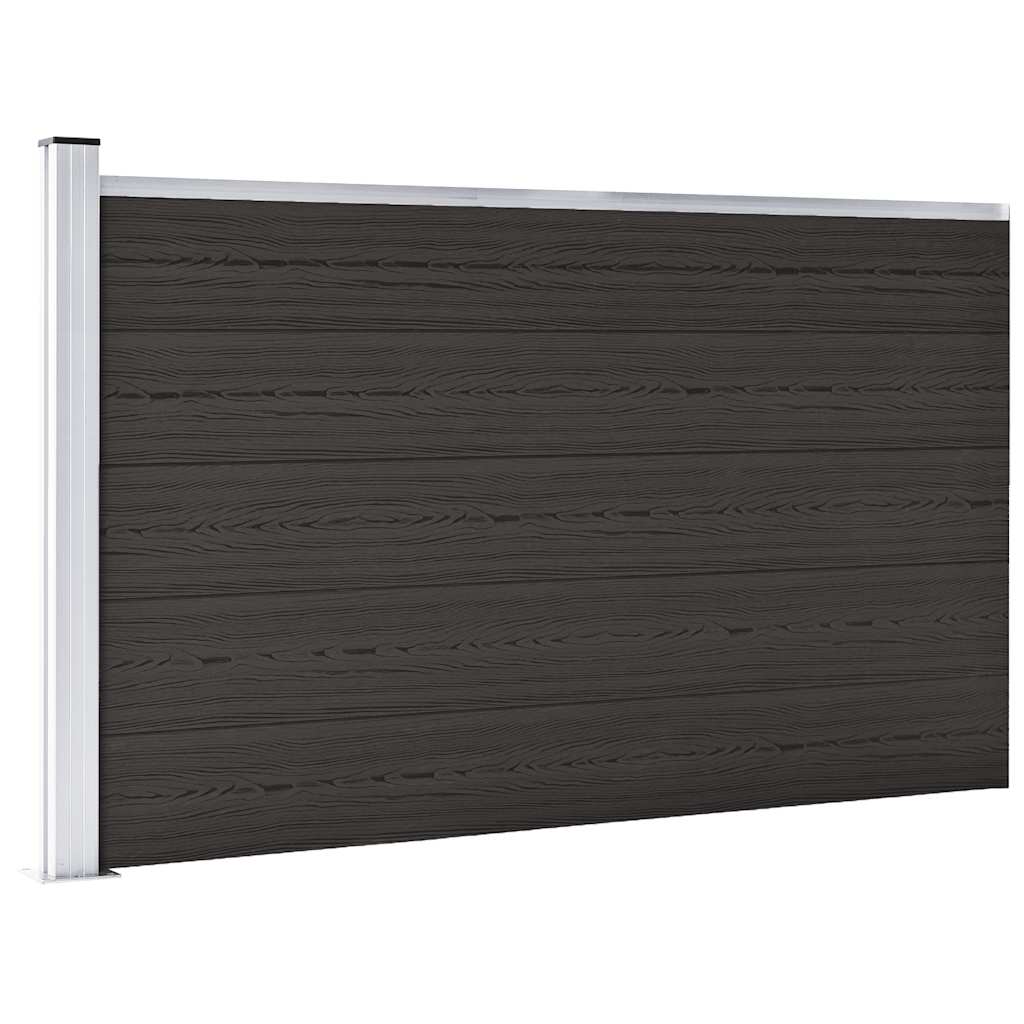 Zaunelement WPC 175x105 cm Schwarz
