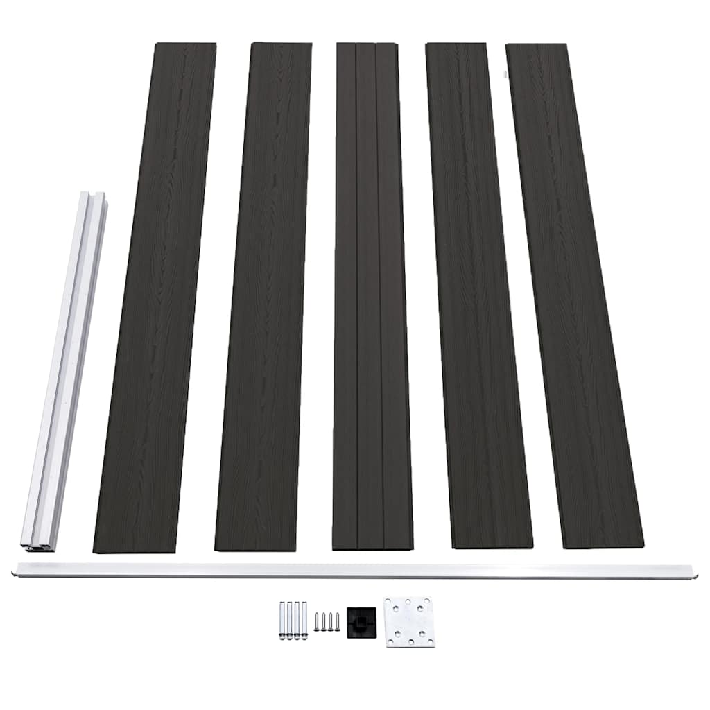Zaunelement WPC 175x105 cm Schwarz