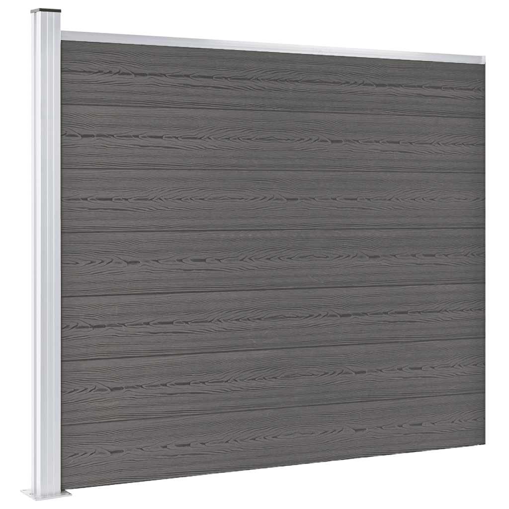 Zaunelement WPC 175x146 cm Grau