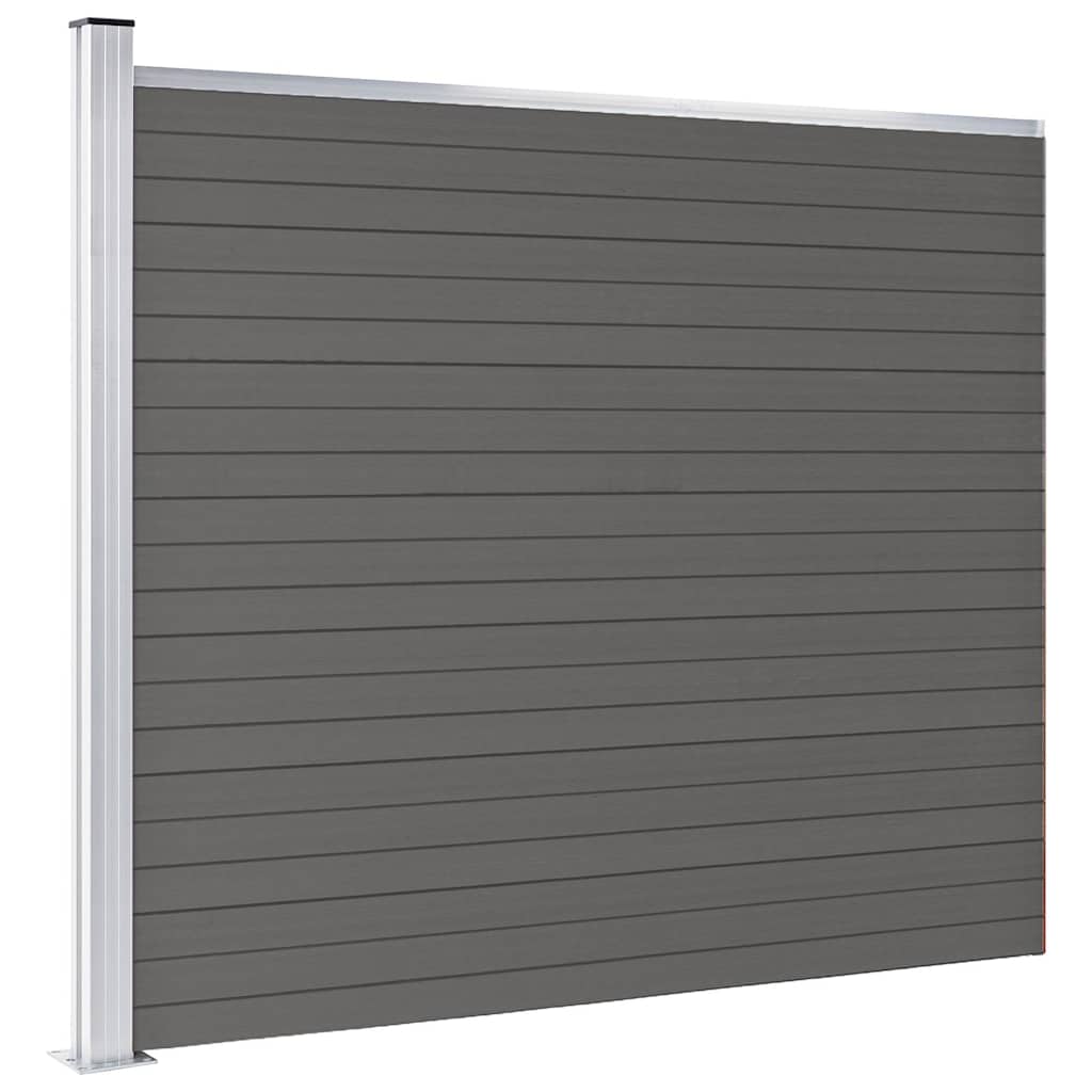 Zaunelement WPC 175x146 cm Grau