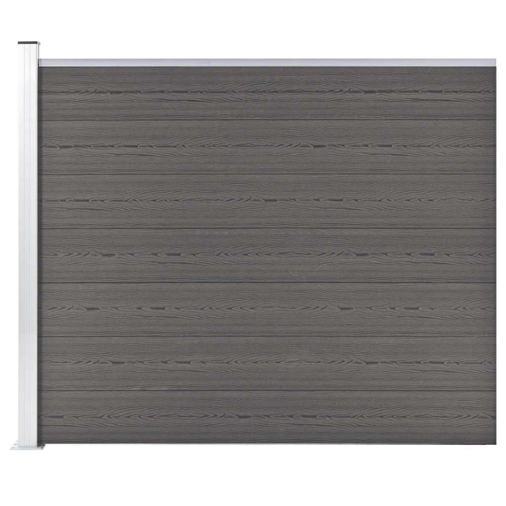Zaunelement WPC 175x146 cm Grau