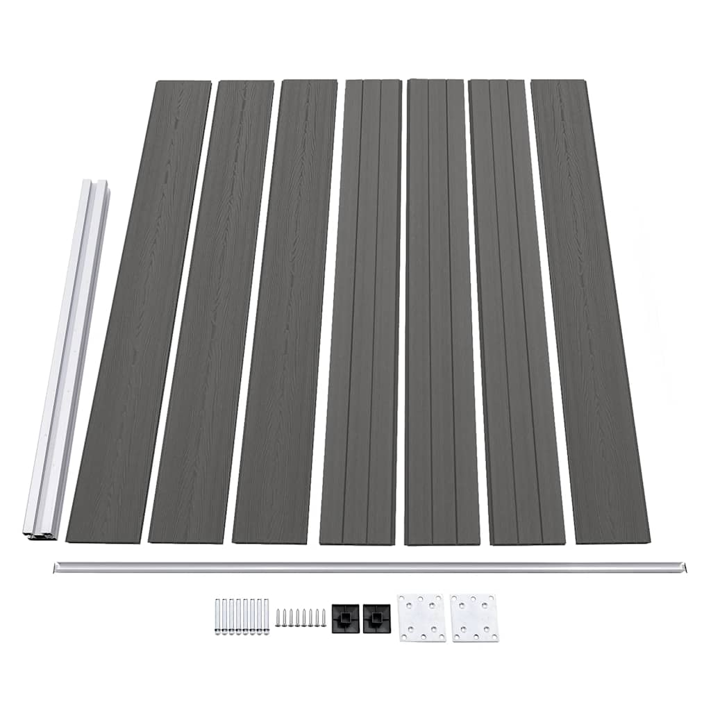 Zaunelement WPC 175x146 cm Grau