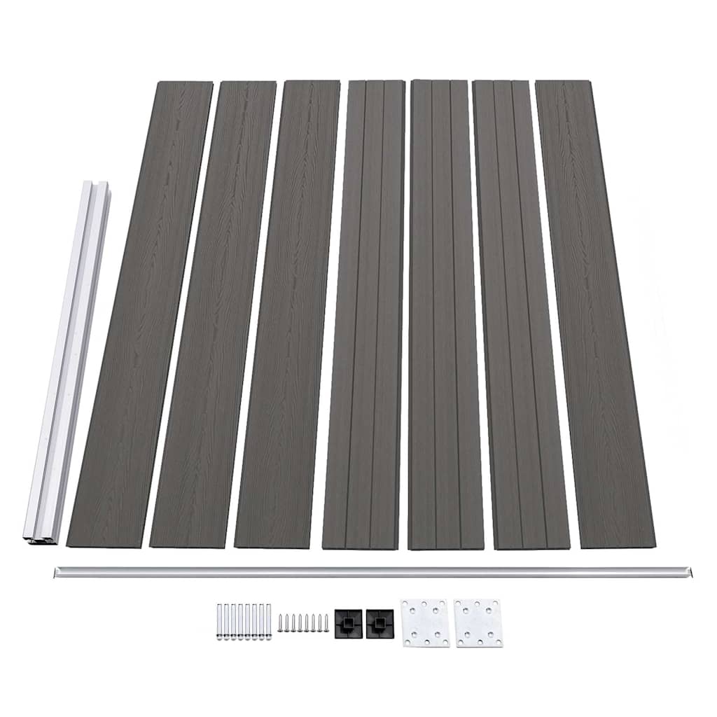 Zaunelement WPC 175x146 cm Grau