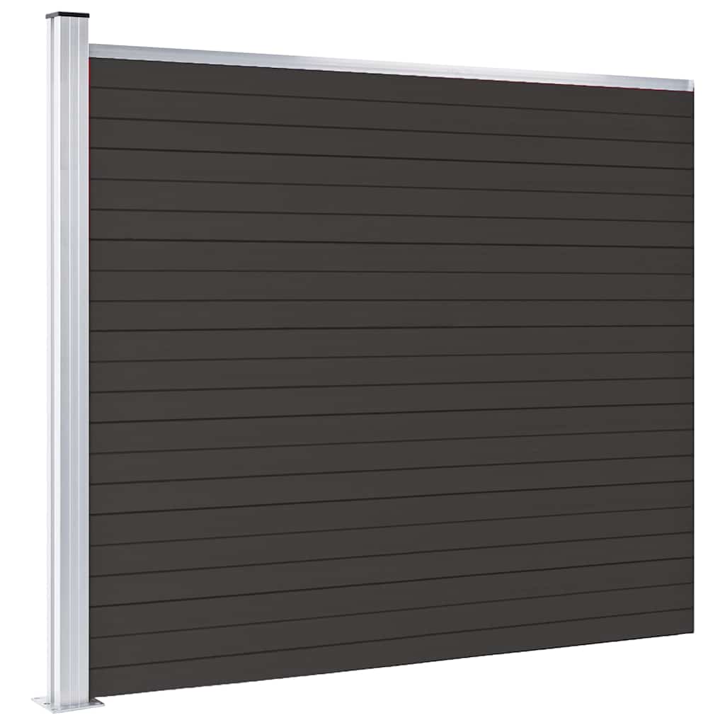 Zaunelement WPC 175x146 cm Schwarz