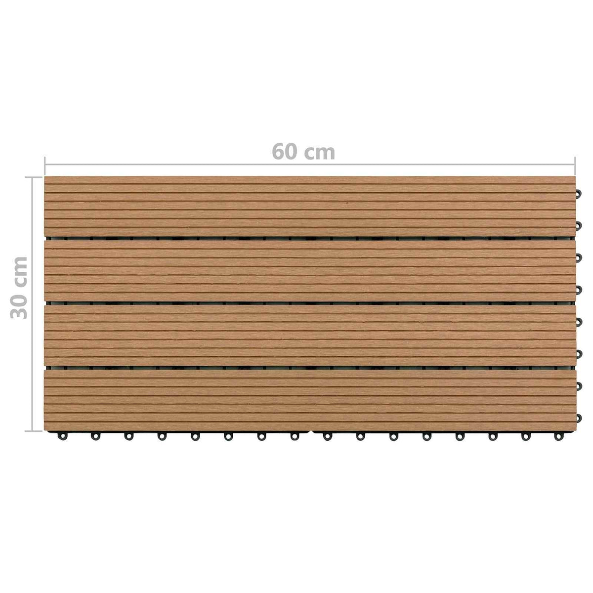 Terrassenfliese 6 Stk. Braun 60 x 30 cm WPC