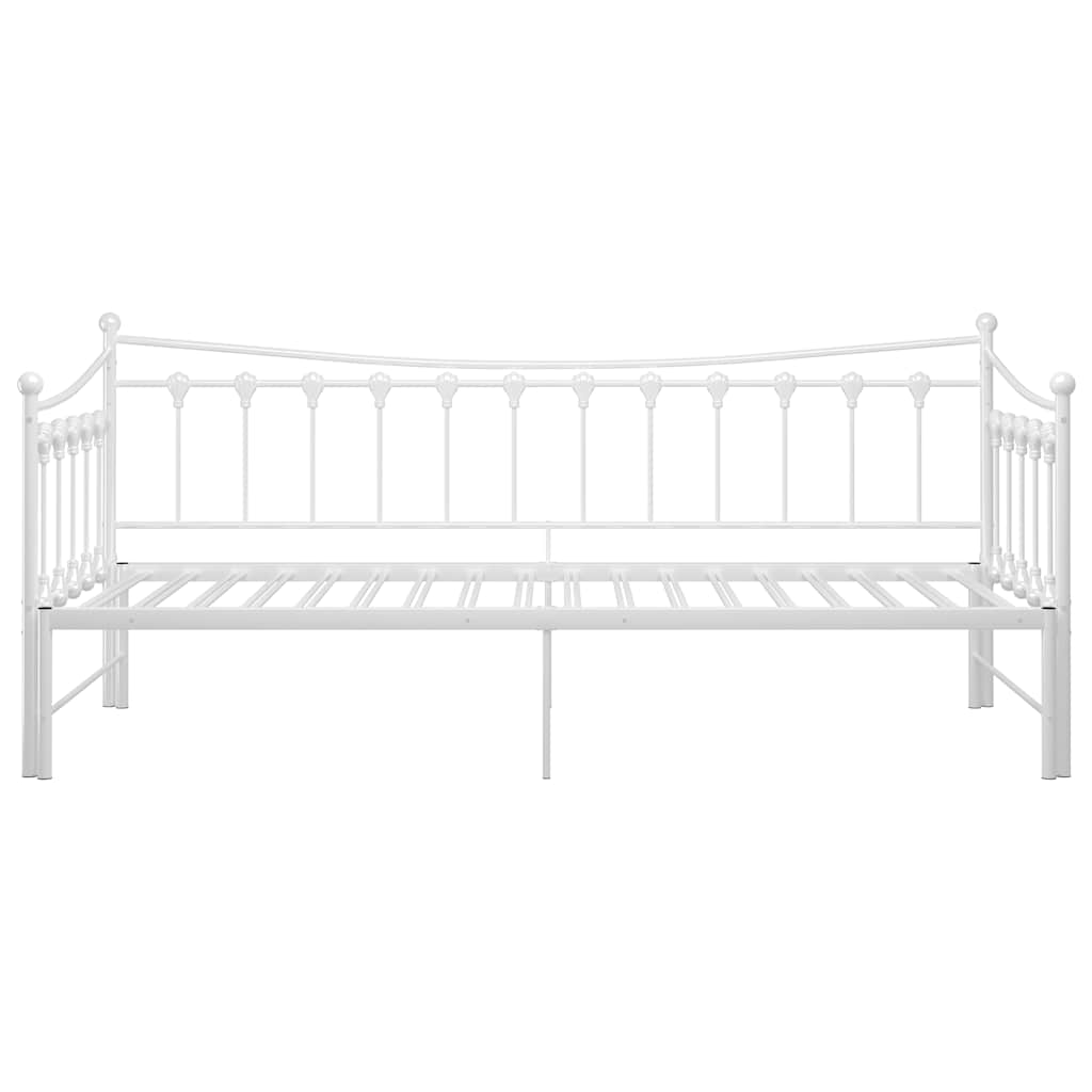 Ausziehsofa Bettgestell Weiß Metall 90x200 cm