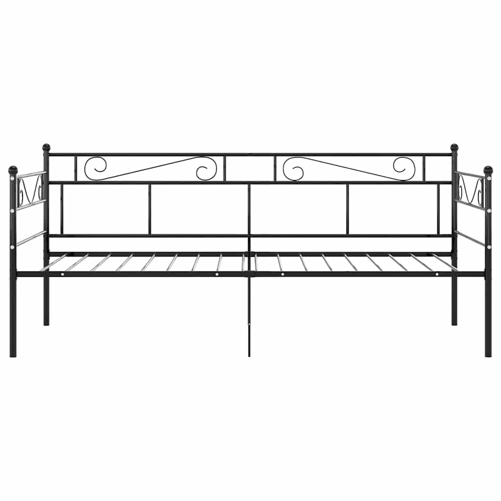 Schlafsofa Bettgestell Schwarz Metall 90x200 cm