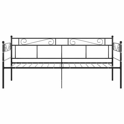 Schlafsofa Bettgestell Schwarz Metall 90x200 cm