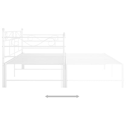 Tagesbett Ausziehbar Weiß Metall 90x200 cm