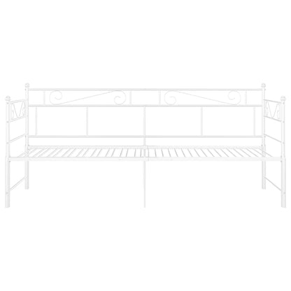 Tagesbett Ausziehbar Weiß Metall 90x200 cm