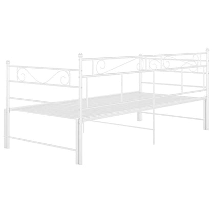 Tagesbett Ausziehbar Weiß Metall 90x200 cm
