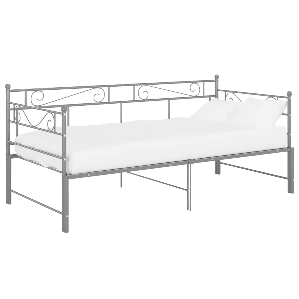 Ausziehsofa Bettgestell Grau Metall 90x200 cm