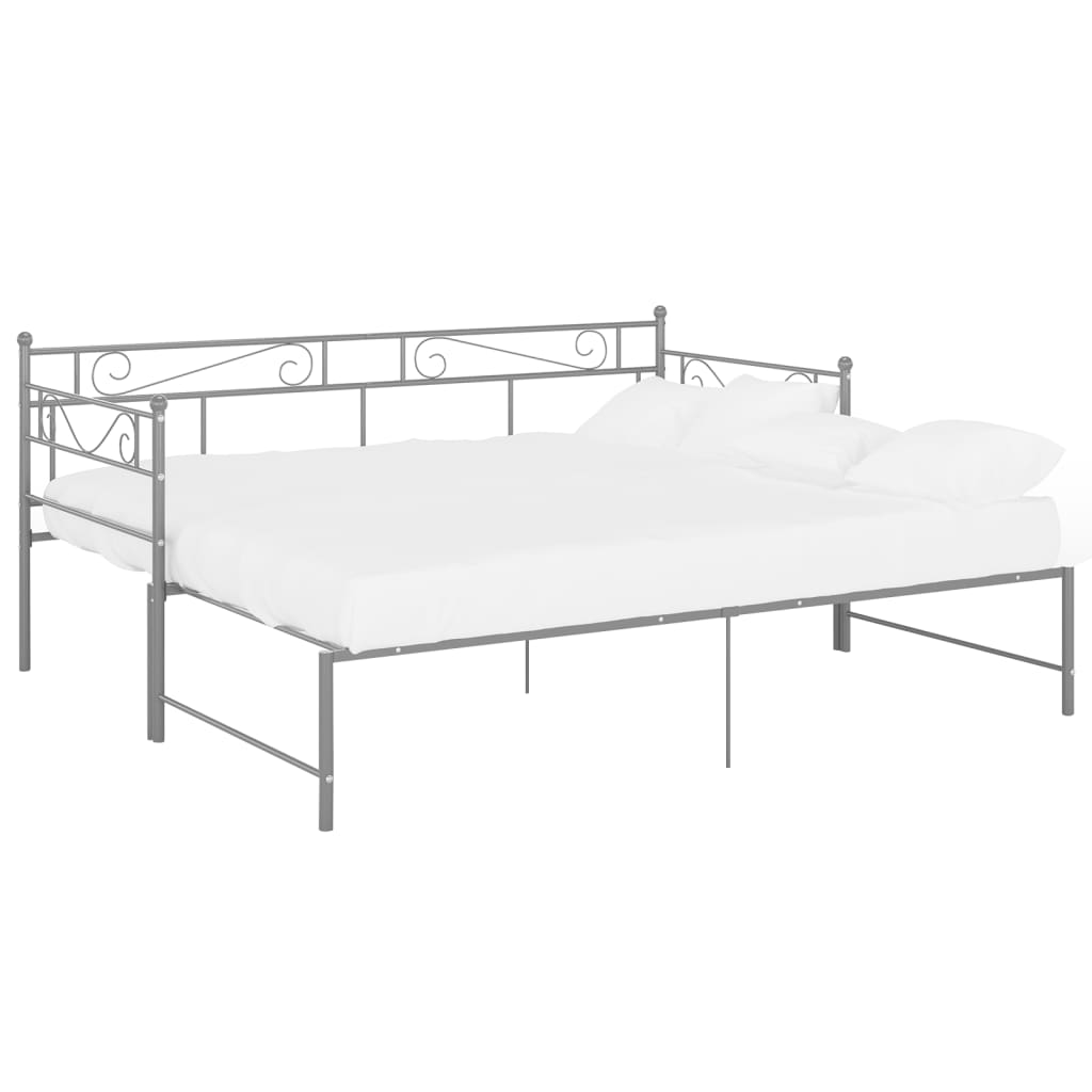 Ausziehsofa Bettgestell Grau Metall 90x200 cm