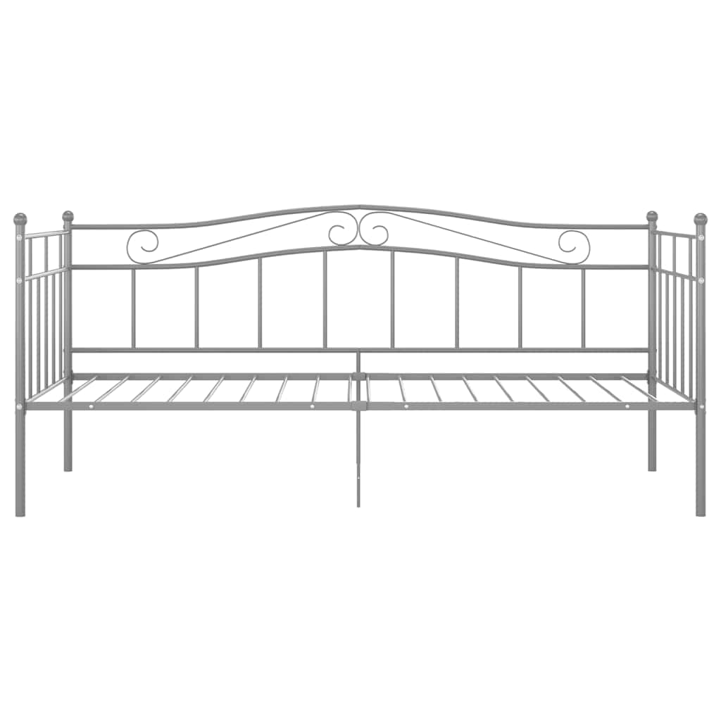 Schlafsofa Bettgestell Grau Metall 90x200 cm