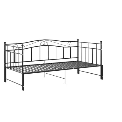 Ausziehsofa Bettgestell Schwarz Metall 90x200 cm