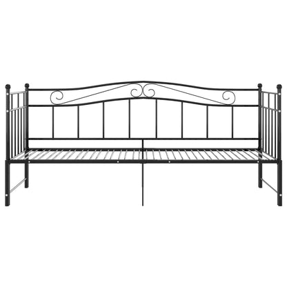 Ausziehsofa Bettgestell Schwarz Metall 90x200 cm