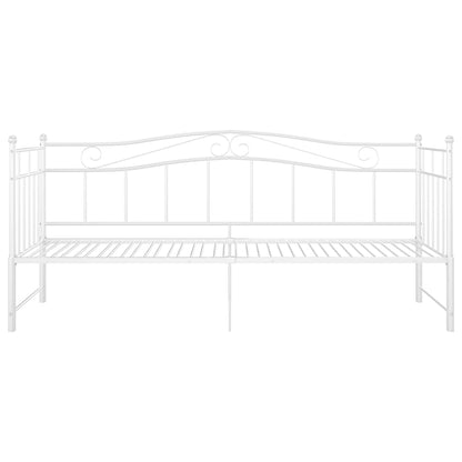 Ausziehsofa Bettgestell Weiß Metall 90x200 cm