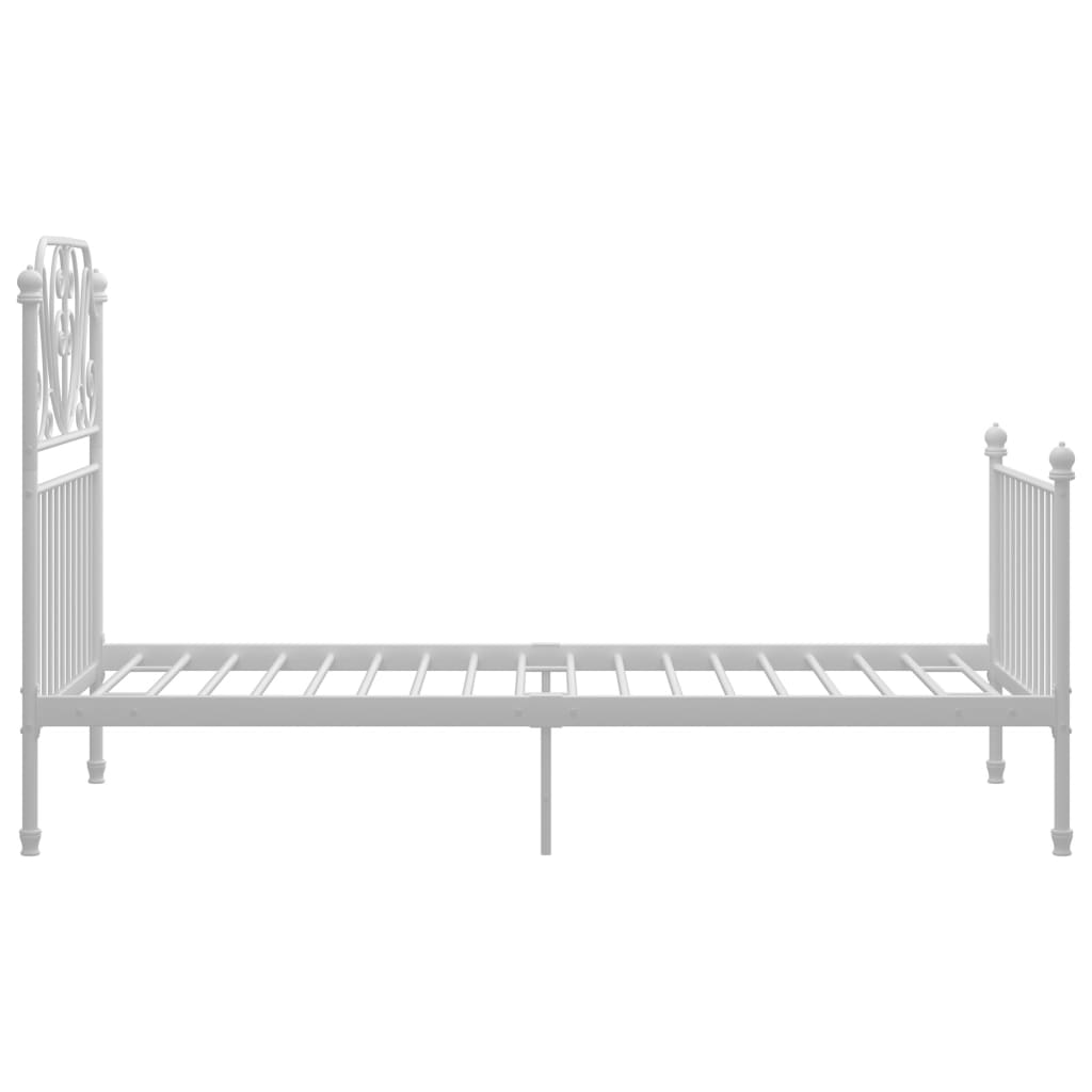 Bettgestell Weiß Metall 100x200 cm