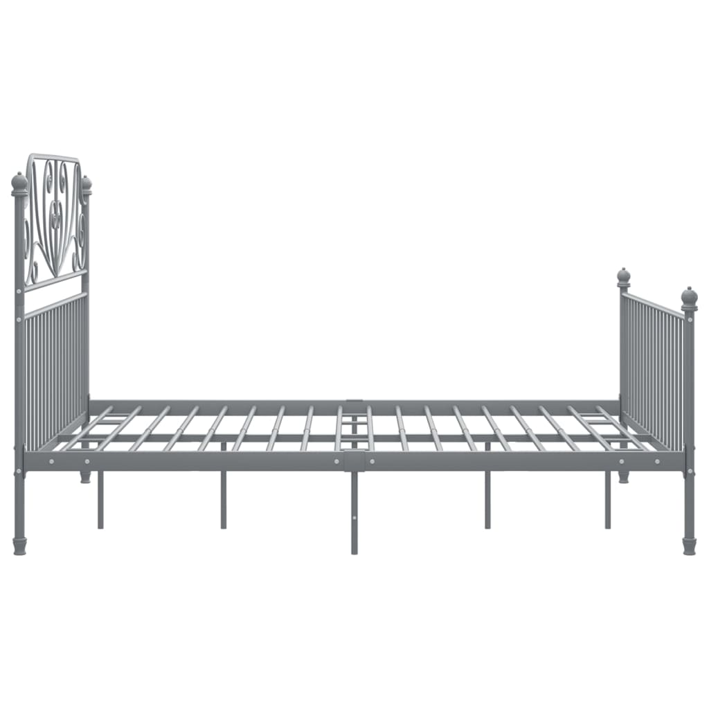 Bettgestell ohne Matratze Grau Metall 140×200 cm