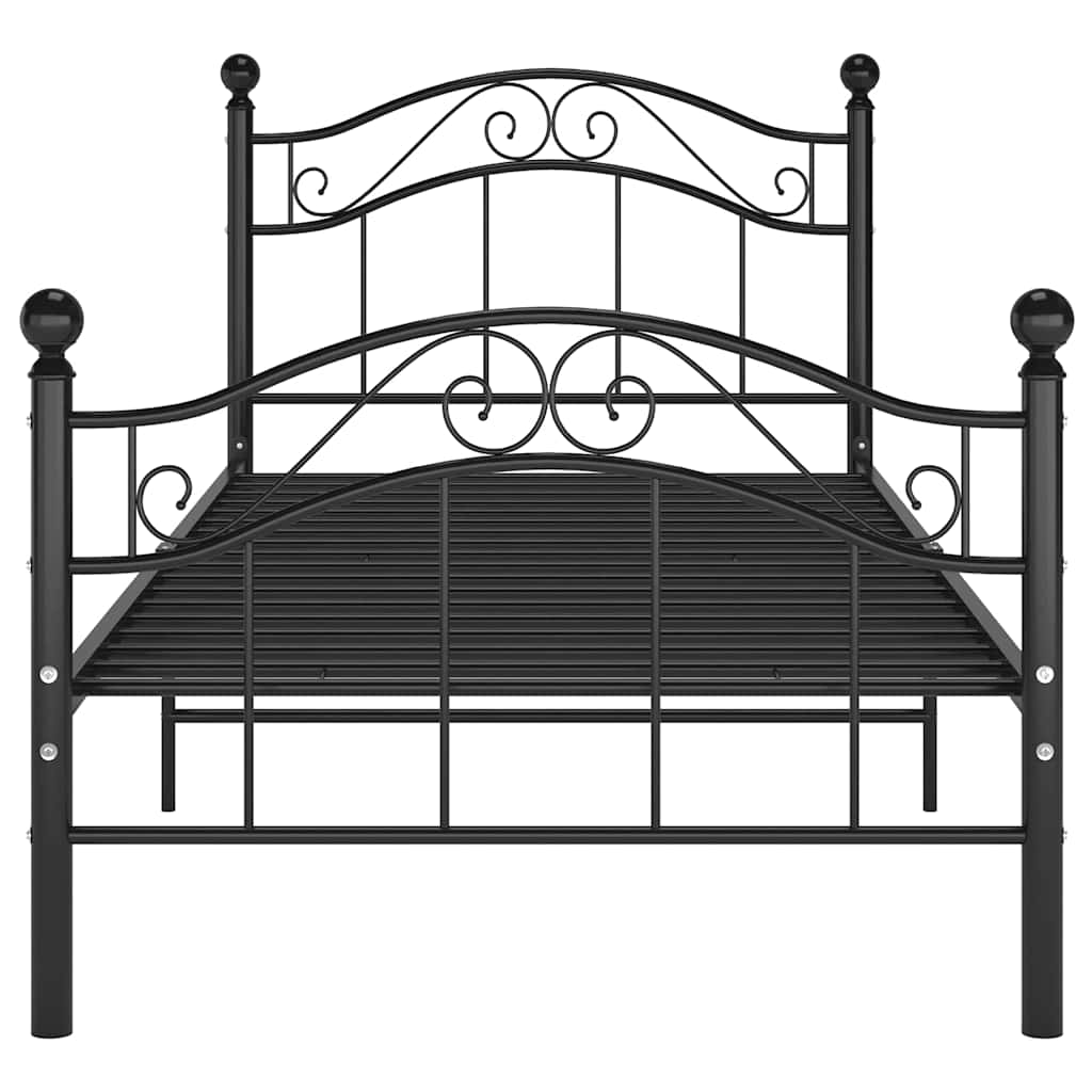 Bett Schwarz Metall 100x200 cm
