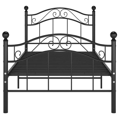 Bett Schwarz Metall 100x200 cm