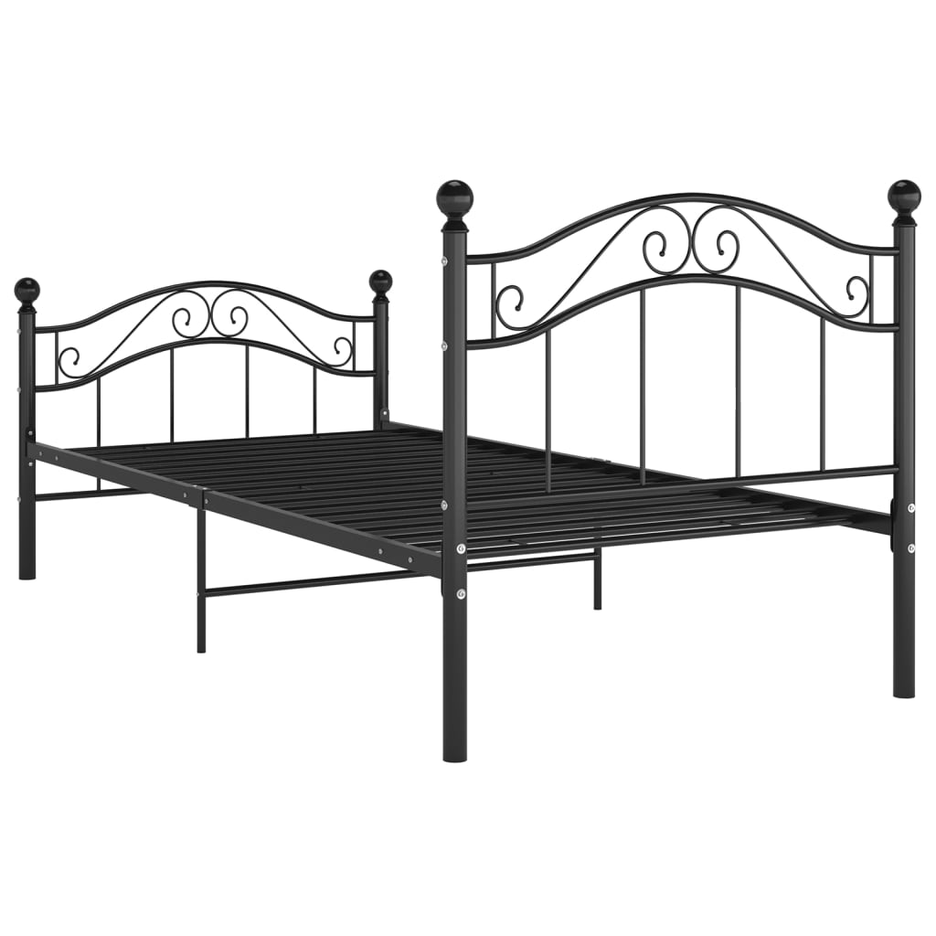 Bett Schwarz Metall 100x200 cm