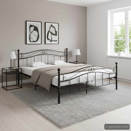 Bett Schwarz Metall 160x200 cm