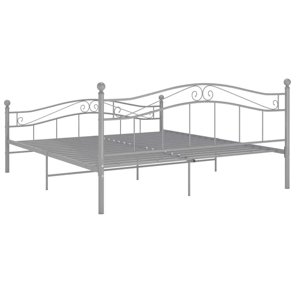 Bett Grau Metall 180x200 cm