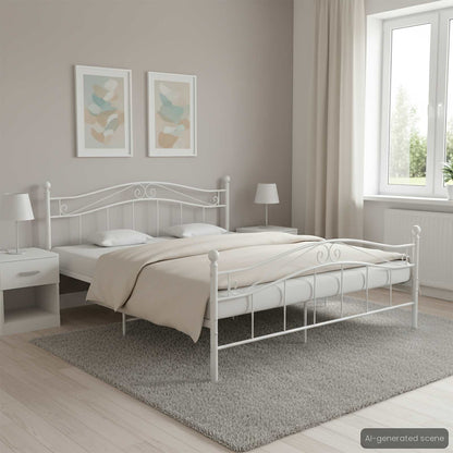 Bett Weiß Metall 200x200 cm