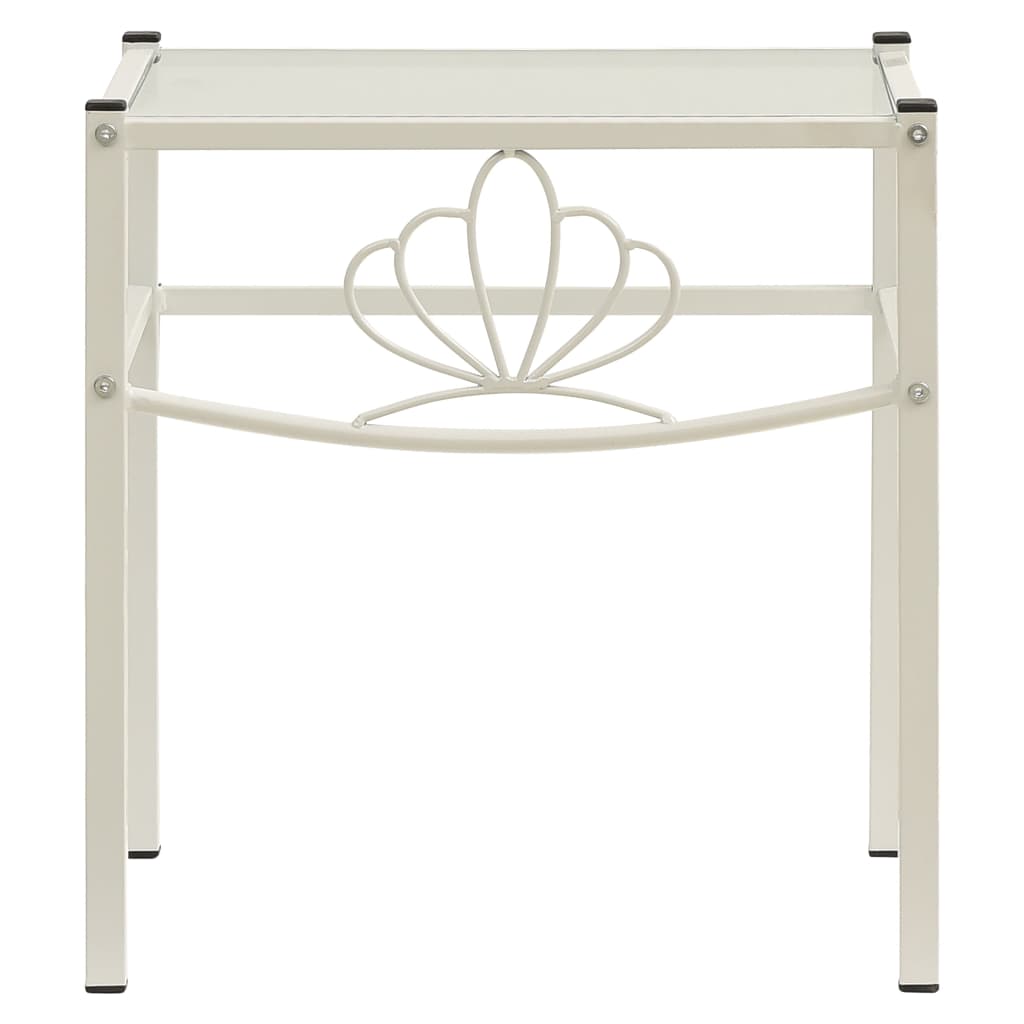Nachttische 2 Stk. Weiß Transparent Metall und Glas