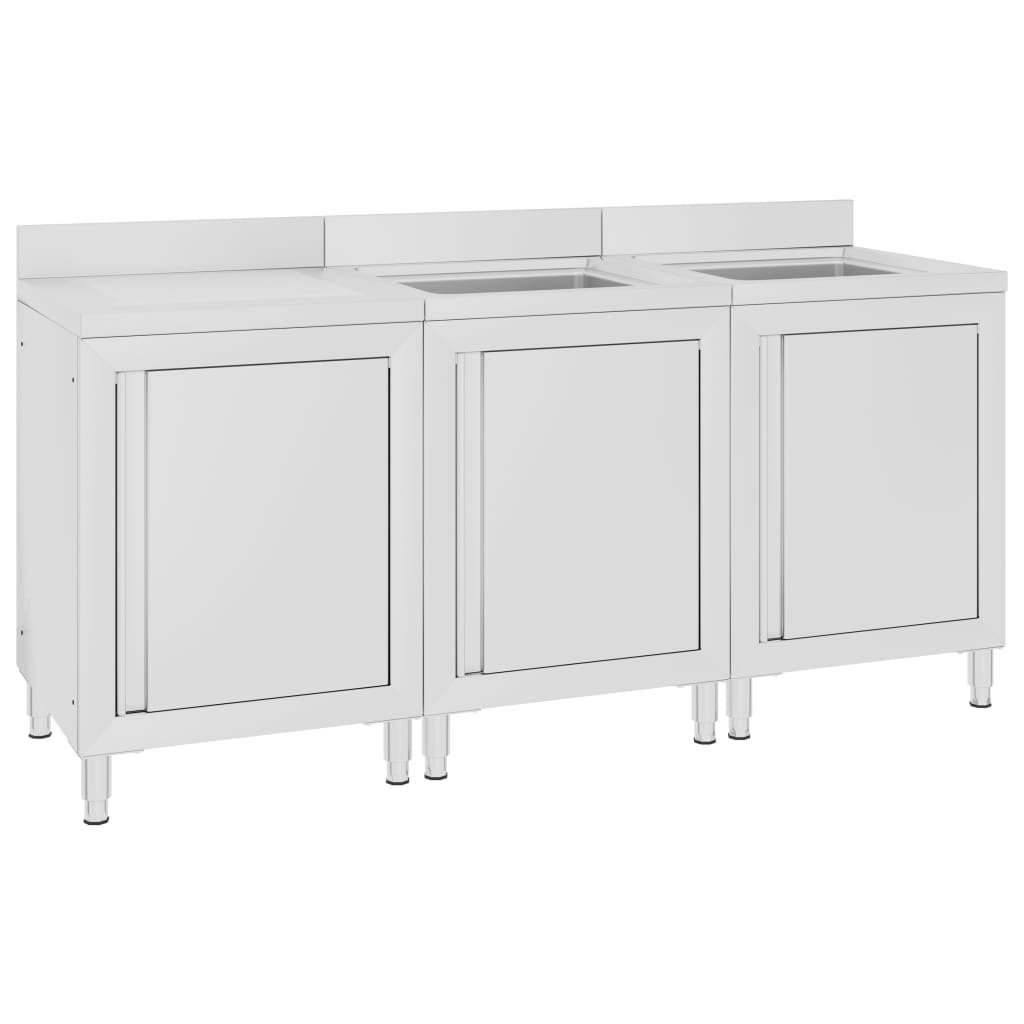 Gastro-Spülenunterschrank 180x60x96 cm Edelstahl