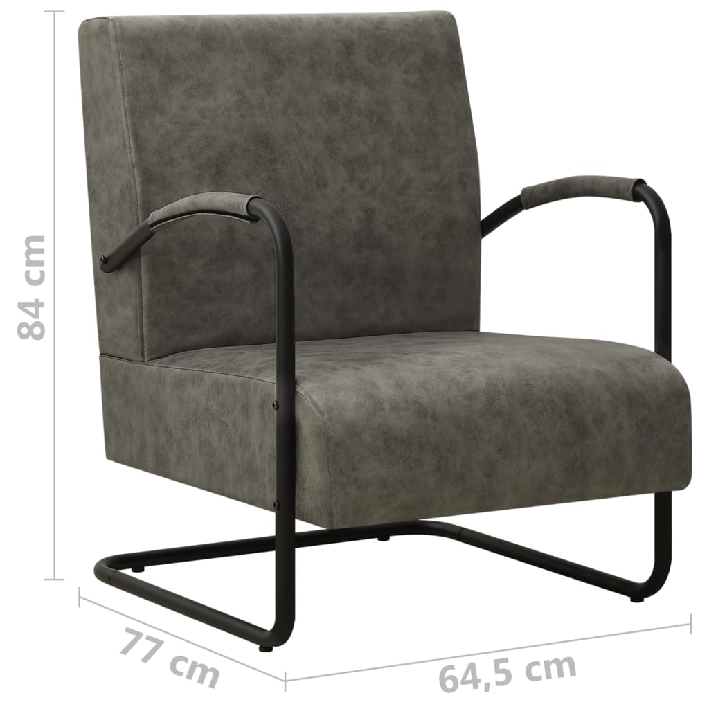 Sessel Grau Kunstleder