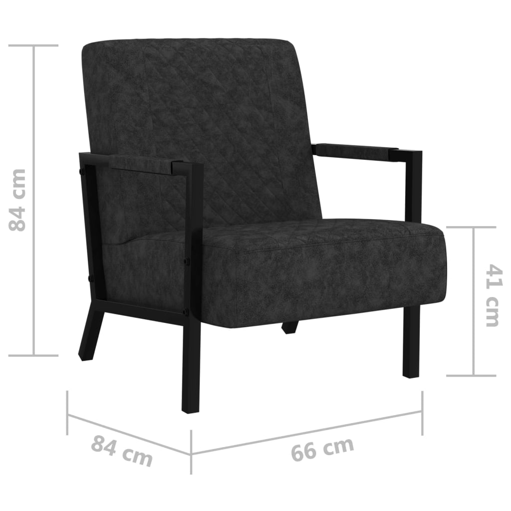 Sessel Schwarz Kunstleder