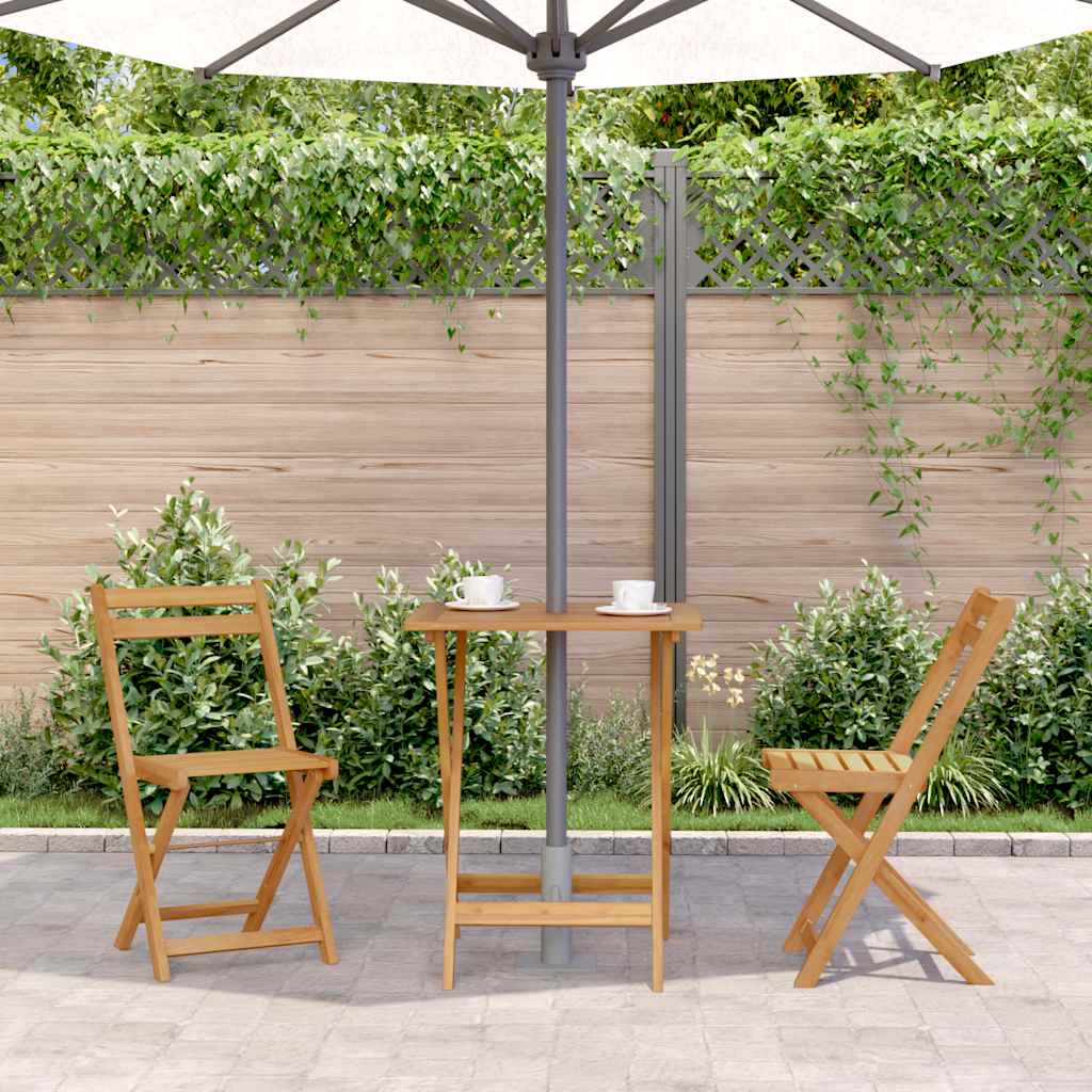 Klappbarer Gartentisch 60x60x75 cm Massivholz Akazie