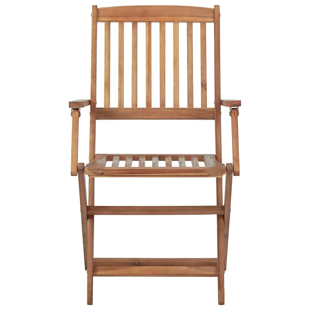 Klappstühle, 4 Stück, massives Akazienholz